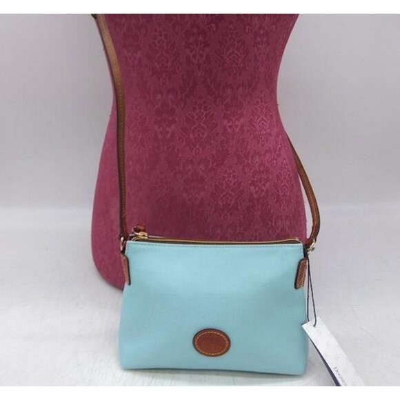 Dooney & Bourke Handbags - Dooney & Bourke Light Blue Crossbody with Brown Trim